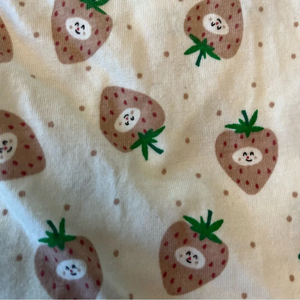Babysoy Size 0-3 Months Strawberry Print Short Sleeve Bodysuit